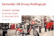 Santander UK Group Holdings plc · 2019-01-30 · 2 Focused growth in the current uncertain environment Mortgage lending £158.0bn £3.3bn NPL ratio 1.20% 22bps CET1 capital ratio