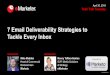 7 Email Deliverability Strategies to Tackle Every Inbox · 30-04-2019  · 7 Email Deliverability Strategies to Tackle Every Inbox. Mike Madden. Head of Commercial Demand Gen. Marketo