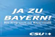 JA ZU BAYERN! - CSU · 2018-09-15 · Mit dem Masterplan Bayern Digital II haben wir 2017 die zweite Stufe der Digitalisierung gezündet. Wir investieren dafür insgesamt 6 Milliarden