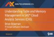 Understanding Table and Memory Management in …...#AnalyticsX C o p y r ig ht © 201 6, SAS In stitute In c. All r ig hts r ese rve d. Understanding Table and Memory Management in