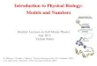 Introduction to Physical Biology: Models and Numbersboulderschool.yale.edu/sites/default/files/files... · 2019-12-18 · Introduction to Physical Biology: Models and Numbers Boulder