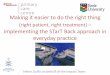 Making it easier to do the right thing - Annual RDF Conference€¦ · Making it easier to do the right thing (right patient, right treatment) – implementing the STarT Back approach