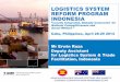 LOGISTICS SYSTEM REFORM PROGRAM INDONESIA · on Blueprint of National Logistics System Development. I . ... Inter Inter Island Logistics Vission 2025: “LocallyIntegrated,GloballyConnectedforNaonal
