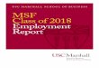 USC MARSHALL SCHOOL OF BUSINESS MSF Class of 2018 ...MSF Class of 2018 Employment Report. MSF Class of 2018 Class Size 77 Students Seeking Jobs 68% Accepted an Offer 98% Employment