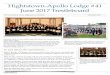 TRESTLEBOARD Hightstown-Apollo Lodge #41 June 2017 ...hightstown-apollo41.org/wp-content/uploads/2017/06/June-2017-TB.pdfRon Herzog, Senior Warden Reminder: ShopRite Gift cards of