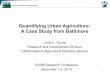 Quantifying Urban Agriculture: A Case Study from …...–Big City Farms has 1.5 acres in Sandtown –Real Food Farm has 1.5 acres in South City Park • Online Presence – 11 Baltimore