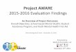 Project AWARE - OSPI · Project AWARE 2015-2016 Evaluation Findings Presented by Maike & Associates, LLC November 15th, 2016 An Overview of Project Outcomes: Overall Objectives, School-based
