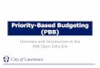 Priority-Based Budgeting (PBB) - Lawrence, Kansas...2019/03/19  · Why use PBB? •Priority Initiative in the Strategic Plan •Identify existing programs/services •Identify cost