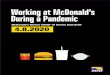 Working at McDonald’s During a Pandemic€¦ · 1 The Service Employees International Union (SEIU) conducted a nationwide online survey of 843 McDonald’s workers between March
