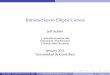 Introduction to Elliptic Curvesachter/ucr/lect/cr1.pdf · Diophantine equations 1 Diophantine equations Bachet’s equation Quadratic equations Return to Bachet 2 Points on cubics
