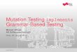 Mutation Testing implements Grammar-Based Testing · Grammar-Based Integration Mutation Testing also called ”interface mutation testing” Testing connections among separate program