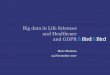 Big data in Life Sciences and Healthcare and GDPR · Big data in Life Sciences and Healthcare and GDPR Marc Martens 24 November 2017. Agenda • Introduction –The GDPR • Example