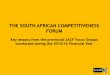 THE SOUTH AFRICAN COMPETITIVENESS FORUM · conducted during the 2015/16 Financial Year. Background: South African Competitiveness Forum Strategic, consultative platform through which