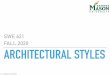 SWE 621 FALL 2020 ARCHITECTURAL STYLES › ~tlatoza › teaching › swe621s20 › lecture6.pdf · 2020-03-24 · ARCHITECTURAL STYLES Can also be characterized by one or more architectural
