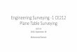 Engineering Surveying -1 CE212 Compass Surveying · 9/6/2016  · Engineering Surveying -1 CE212 Plane Table Surveying Lecture 2016, September 18 Muhammad Noman. Introduction It is