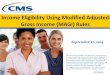 Income Eligibility Using Modified Adjusted Gross Income ... · Income Eligibility Using Modified Adjusted Gross Income (MAGI) Rules September 27, 2019. The information provided in
