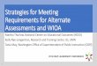 Strategies for Meeting Requirements for Alternate ...nceo.umn.edu/docs/Presentations/StrategiesforMeetingWIOARequire… · Strategies for Meeting Requirements for Alternate Assessments