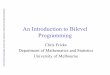 An Introduction to Bilevel Programming - Illinoisluthuli.cs.uiuc.edu/.../Bilevel.pdfExample 1 • At follower’s optimal solution is at any point on the line • Corresponding solution