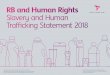 RB and Human Rights Slavery and Human Trafficking ... · slavery and human trafficking 7 Governance 10 Our actions to address the risks of slavery and human trafficking 11 Forced