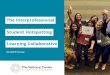 The Interprofessional Student Hotspotting Learning …...• The Student Hotspotting experience culminates in student teams presenting a patient story to a broader audience, including