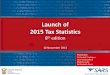 Launch of 2015 Tax Statistics - sars.gov.za · Mail and Guardian, 12 March 2015 “The levels of corporate income tax (CIT) collected by the South African Revenue Service (SARS) are