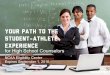 Your Path to the Student-Athlete Experiencencaa.s3.amazonaws.com/...Path_Presentation_for_High_School_Cou… · Your Path to the Student-Athlete Experience for High School Counselors