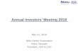 Annual Investors’ Meeting 2018 - nitto.com · Annual Investors’ Meeting 2018. May 21, 2018. Nitto Denko Corporation. Hideo Takasaki. President, CEO & COO