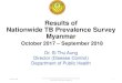Results of Nationwide TB Prevalence Survey …...2019/09/01  · Results of Nationwide TB Prevalence Survey Myanmar October 2017 –September 2018Dr. Si Thu Aung Director (Disease