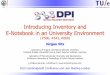 Introducing Inventory and E-Notebook in an University ...chembionews.cambridgesoft.com/webinars/pdf/Dutch... · 1558 Programs available: Chem & Bio Draw—draw and annotate molecules,