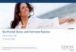 Nutritional Status and Hormone Balance...Nutritional Status and Hormone Balance Marion Owen, MD 27 January 2016 The views and opinions expressed herein are solely those of the presenter