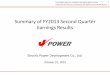 Summary of FY2013 Second Quarter Earnings Results · Summary of FY2013 Second Quarter Earnings Results * 2nd quarter forecast: Initial forecast announced on April 30, 2013. 4 (Unit: