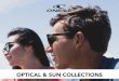 OPTICAL & SUN COLLECTIONS · lens: solid smoke polarized 42 lens: 1 mm triacetate cellulose (tac) frame / temple: polycarbonate statement square front shape in festival inspired color