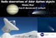 Radio observations of Solar System objects · 2015-09-22 · Tracking moving targets, observation modes, when to observe Planets as continuum calibrators IV Studies of solar system