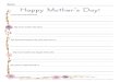 Name: Happy Mother's Day! - Universal Publishing · Happy Mother's Day (Cursive BW 3/8" Writing Lines) | Copyright © 2018, Universal Publishing | upub.net/free-worksheets. Created