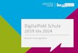 DigitalPakt Schule 2019 bis 2024...sowie Lehr-Lern-Infrastrukturen + vorhandene Strukturen zu optimieren DigitalPakt Schule 2019 bis 2024 DigitalPakt für Berlin Betrag (Berlin): 257