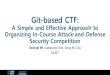 A Simple and Effective Approach to Organizing In …...Git-based CTF: A Simple and Effective Approach to Organizing In-Course Attack-and-Defense Security Competition SeongIl Wi, Jaeseung