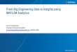From Big Engineering Data to Insights using MATLAB Analytics · Techniques and Tools are available to deploy MATLAB analytics to business / mission critical applications that work