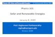 Solar and Renewable Energies€¦ · Lecture 2: Announcements • Reading: Wolfson, Chapter 2 • Homework Due: Problem Set 1 – due by 5pm. • Homework: Problem Set 2. Due Thursday