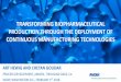 TRANSFORMING BIOPHARMACEUTICAL ... TRANSFORMING BIOPHARMACEUTICAL PRODUCTION THROUGH THE DEPLOYMENT OF CONTINUOUS MANUFACTURING TECHNOLOGIES ART HEWIG AND CHETAN GOUDAR PROCESS DEVELOPMENT,