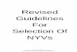 Revised Guidelines For Selection Of NYVs - India's …...P a g e | 1 Revised NYVs Selection Guideline as on date 12/02/2019 Revised Guidelines for selection of NYVs 1. Background The