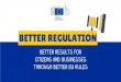 PowerPoint Presentation · European Commission BETTER RESULTS FOR CITIZENS AND BUSINESSES THROUGH BETTER RULES . European Commission "Not every problem that exists in Europe is a