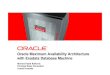 Oracle Maximum Availability Architecture with …...Oracle Maximum Availability Architecture with Exadata Database Machine Morana Kobal Butkovi ć Principal Sales Consultant Oracle