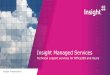 Insight Managed Services · CSP Customer Success Team (CST) •English only •‘Best endeavours’ on: DE, FR, ES, IT, NL, SE •Chargeable, Reactive Managed Service •8 x 5 (GMT