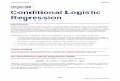 Conditional Logistic Regression - NCSS · Conditional logistic regression (CLR) is a specialized type of logistic regression usually employed when case subjects with a particular