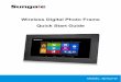 Wireless Digital Photo Frame Quick Start Guide · 2016-05-21 · Wireless Digital Photo Frame Quick Start Guide Power Adaptor Stand Limited Warranty Instructions SD/SDHC slot 