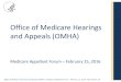Office of Medicare Hearings and Appeals (OMHA)...2015 SEP 2015 OCT 2015 NOV 2015 DEC 2015 JAN 2016 QIC Level Reversal Rate Office of Medicare Hearings and Appeals (OMHA) – Medicare