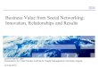 Business Value from Social Networking: Innovation ... · individuals and teams adopt social software Objective: achieve business value – Productivity, relationships, efficiency