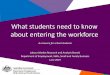 What students need to know about entering the workforce · What students need to know about entering the workforce A resource for school students Labour Market Research and Analysis