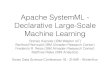 Apache SystemML - Declarative Large-Scale …...Apache SystemML - Declarative Large-Scale Machine Learning Romeo Kienzler (IBM Waston IoT) Berthold Reinwald (IBM Almaden Research Center)