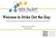 Welcome to Strike Out the Gap - 100percenttalentseattle.com · Welcome to Strike Out the Gap Gender Pay Gap Learning and Development, Networking, and Baseball Tuesday, June 12, 2018